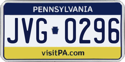 PA license plate JVG0296