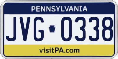 PA license plate JVG0338