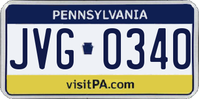 PA license plate JVG0340