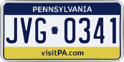 PA license plate JVG0341
