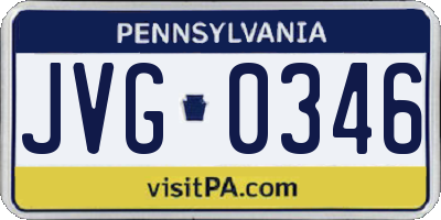 PA license plate JVG0346