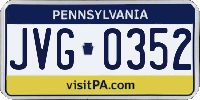 PA license plate JVG0352