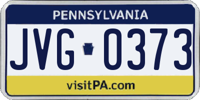 PA license plate JVG0373