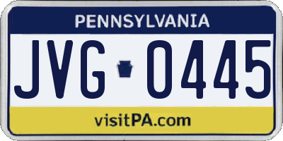 PA license plate JVG0445