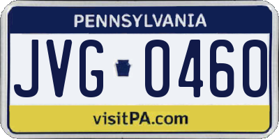PA license plate JVG0460
