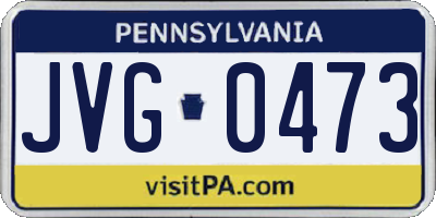 PA license plate JVG0473