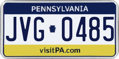 PA license plate JVG0485
