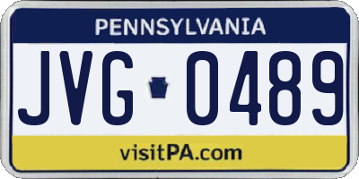 PA license plate JVG0489