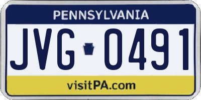PA license plate JVG0491