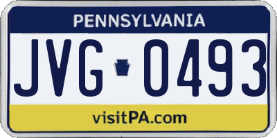 PA license plate JVG0493