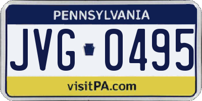 PA license plate JVG0495