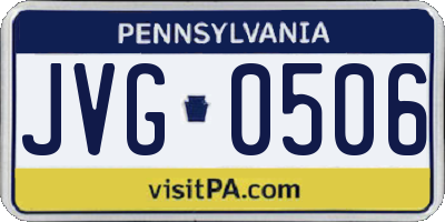 PA license plate JVG0506
