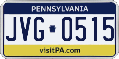 PA license plate JVG0515