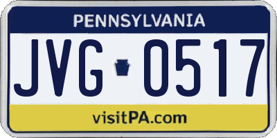 PA license plate JVG0517