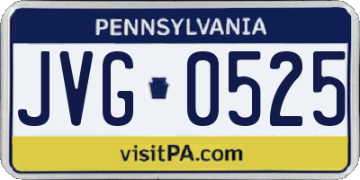 PA license plate JVG0525