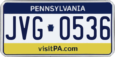 PA license plate JVG0536