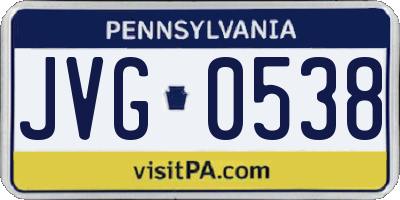 PA license plate JVG0538