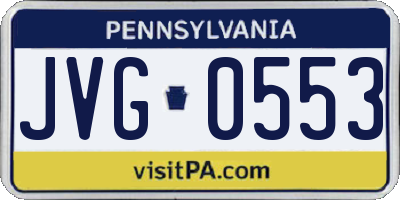 PA license plate JVG0553