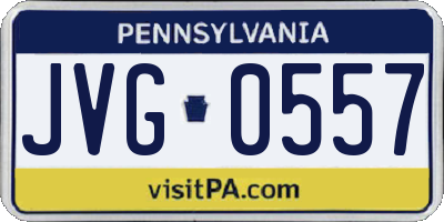 PA license plate JVG0557