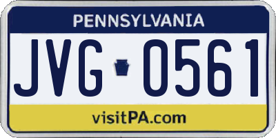 PA license plate JVG0561