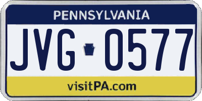 PA license plate JVG0577