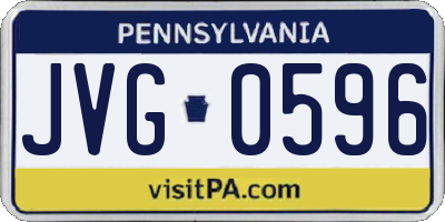 PA license plate JVG0596