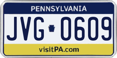 PA license plate JVG0609