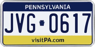 PA license plate JVG0617