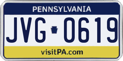 PA license plate JVG0619