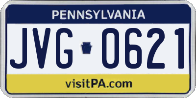 PA license plate JVG0621