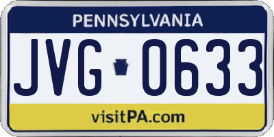 PA license plate JVG0633