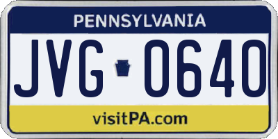 PA license plate JVG0640