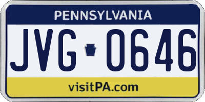 PA license plate JVG0646