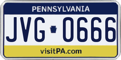 PA license plate JVG0666