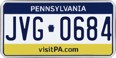 PA license plate JVG0684