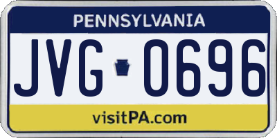 PA license plate JVG0696