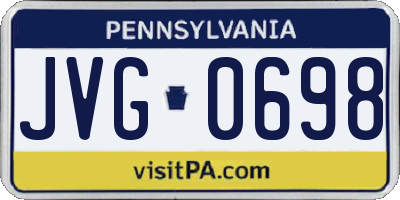 PA license plate JVG0698