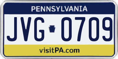 PA license plate JVG0709