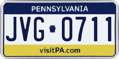 PA license plate JVG0711