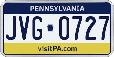 PA license plate JVG0727