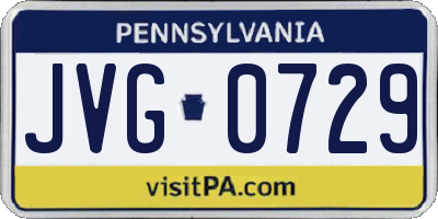 PA license plate JVG0729