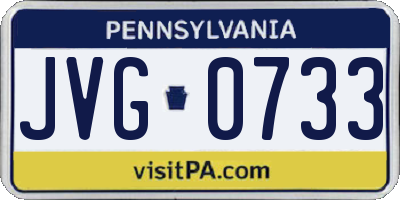 PA license plate JVG0733