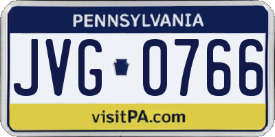 PA license plate JVG0766