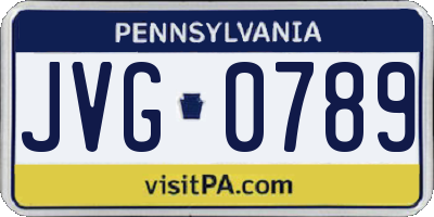 PA license plate JVG0789