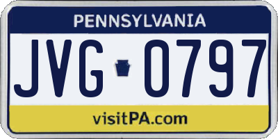PA license plate JVG0797
