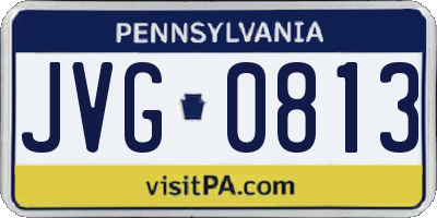 PA license plate JVG0813
