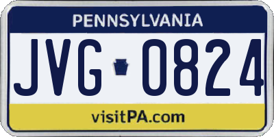PA license plate JVG0824