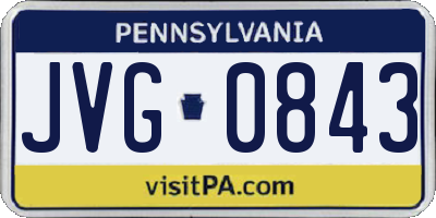 PA license plate JVG0843