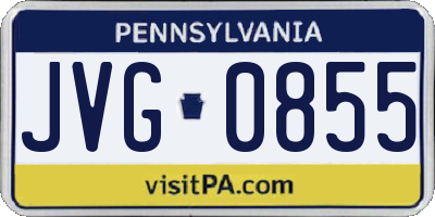 PA license plate JVG0855