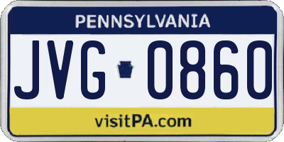 PA license plate JVG0860